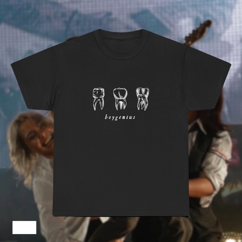 Boygenius Teeth Black Shirt Phoebe Bridgers Lucy Dacus Julien Baker